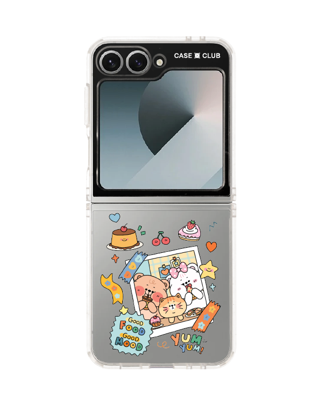 samsung galaxy z flip 6 clear case onnie bear food
