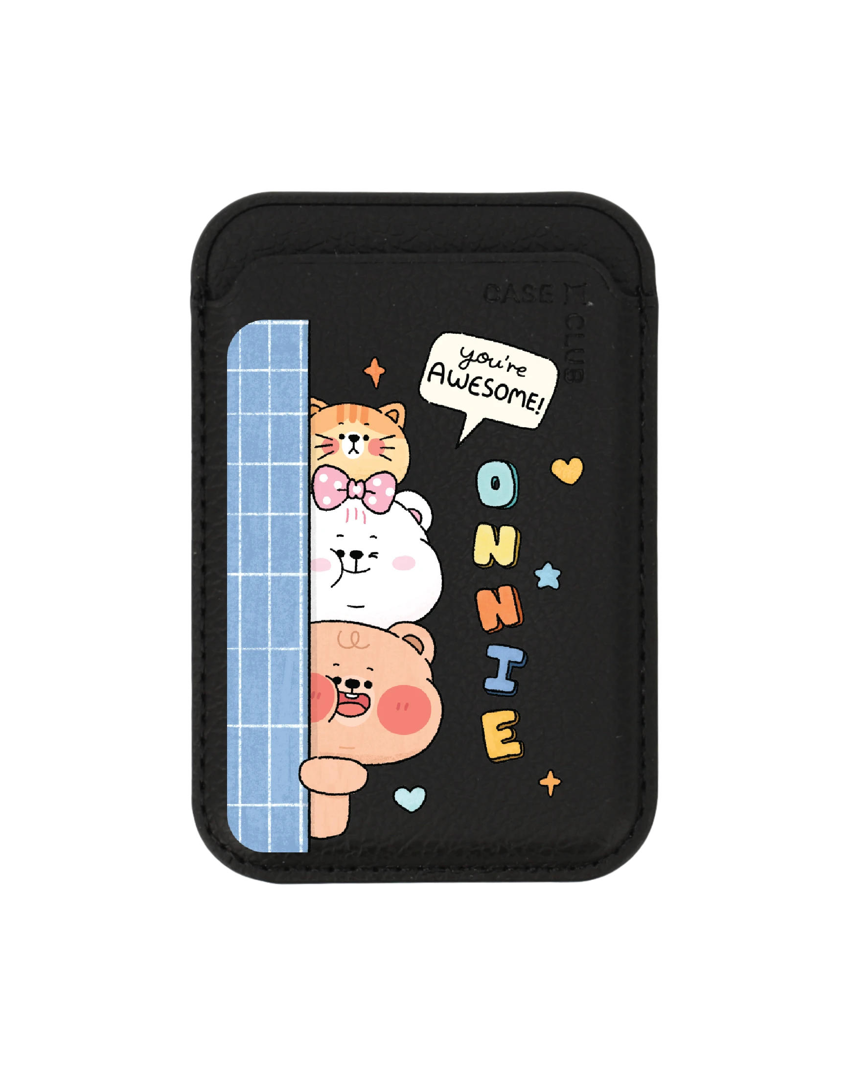black wallet magsafe onnie bear & friends