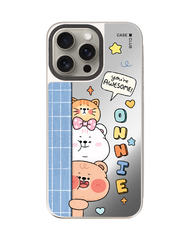 เคสกระจก iPhone 15 Pro Max MagSafe Onnie Bear และผองเพื่อน