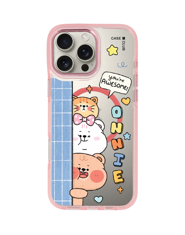 iPhone 16 Pro Max Clear Pink MagSafe Onnie Bear และผองเพื่อน