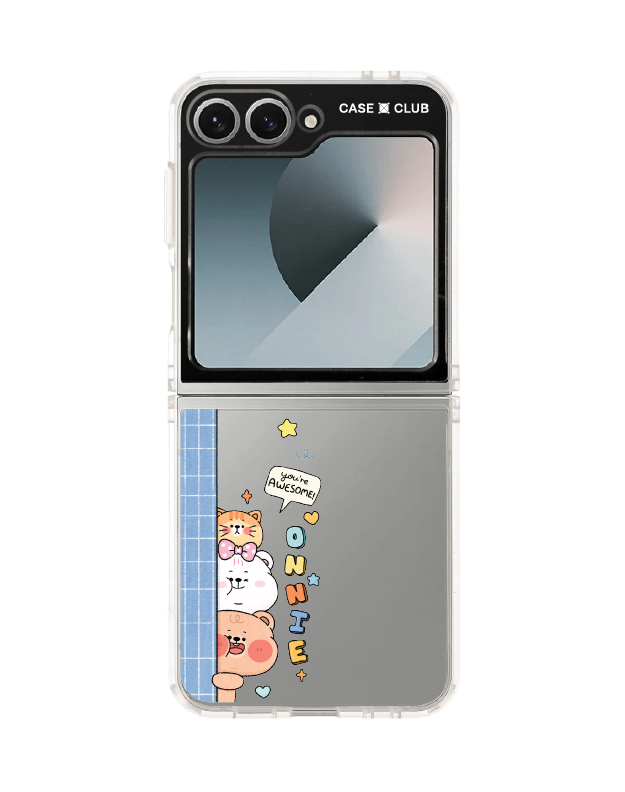 samsung galaxy z flip 6 clear case onnie bear & friends