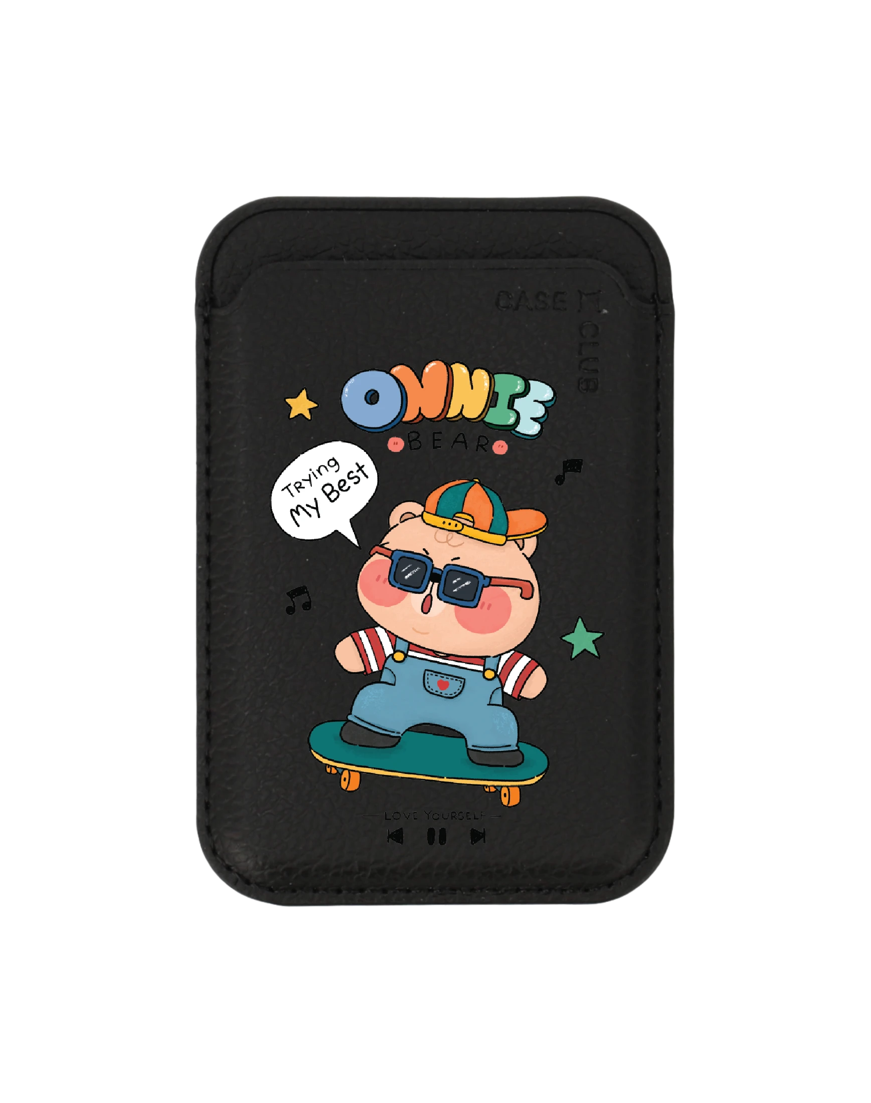 black wallet magsafe onnie bear skateboard