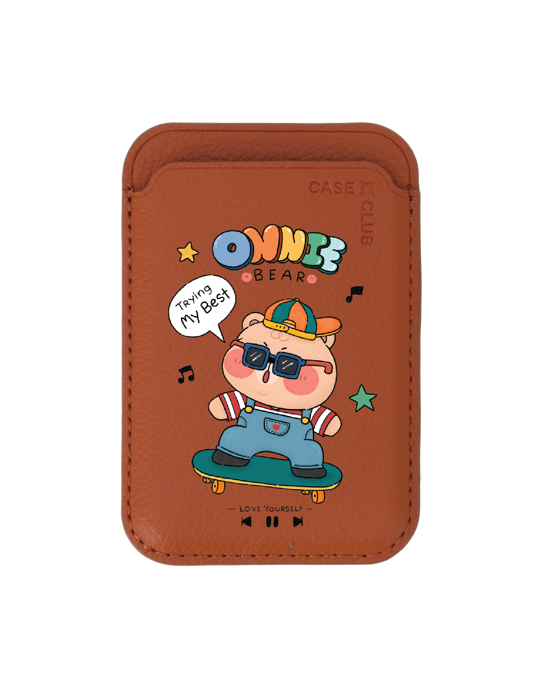 กระเป๋าใส่บัตร magsafe น้ำตาล onnie bear สเก็ตบอร์ด