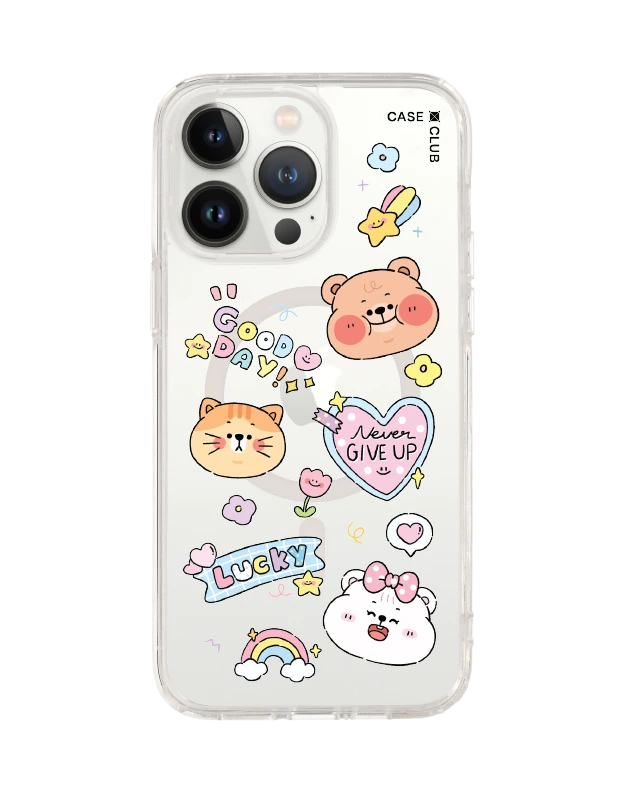 เคสใส iphone 14 pro max magsafe หมี onnie สติ๊กเกอร์