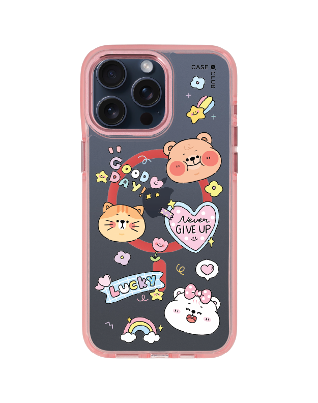 iPhone 15 Pro Max Clear Pink MagSafe Onnie Bear สติ๊กเกอร์
