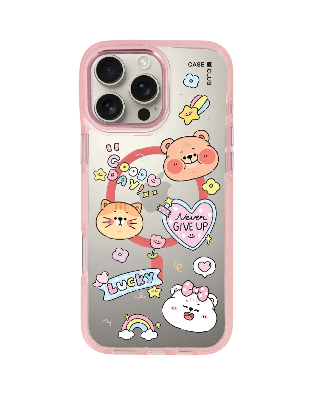 iphone 16 pro max clear pink magsafe หมี onnie สติ๊กเกอร์