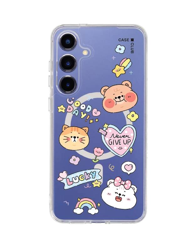 เคสใส samsung galaxy s25 plus magsafe หมี onnie สติ๊กเกอร์