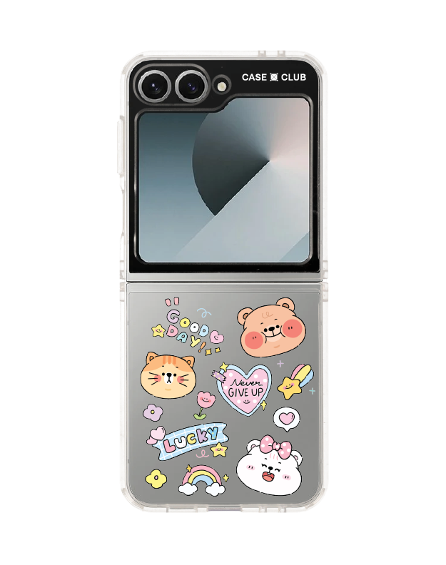 samsung galaxy z flip 6 clear case onnie bear sticker