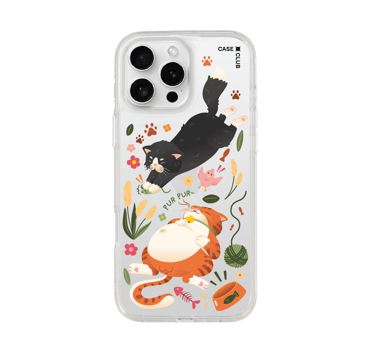 เคสใส iPhone 16 Pro Max แมวส้มดำ