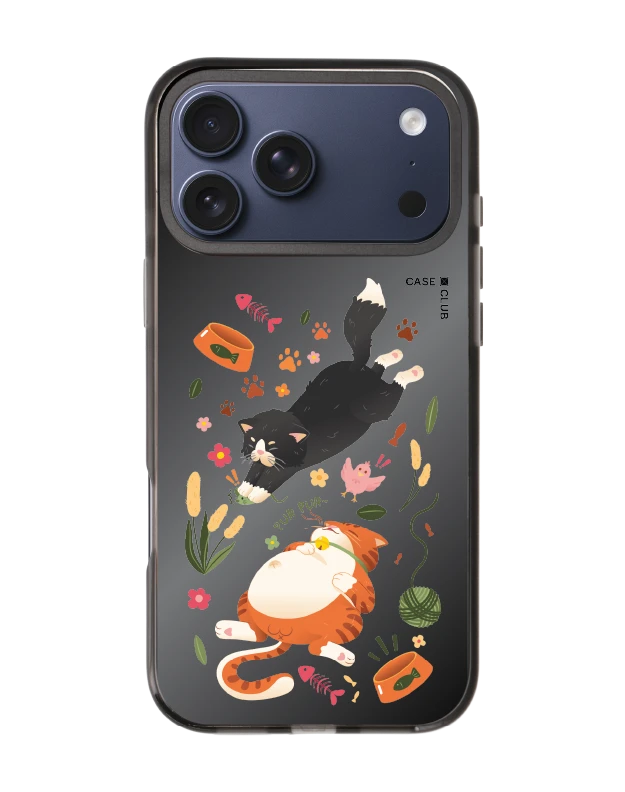 เคสกระจกดำ iphone 17 pro max mirror magsafe เหมียวตัวกลมกับเพื่อนซี้แมวดำ