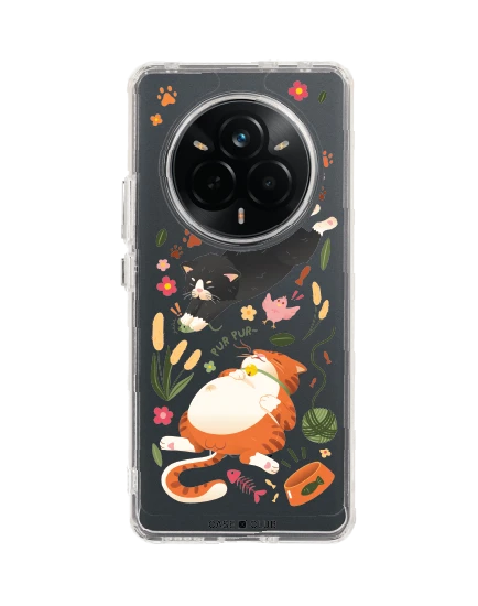 เคสใส realme 14 pro เหมียวตัวกลมกับเพื่อนซี้แมวดำ
