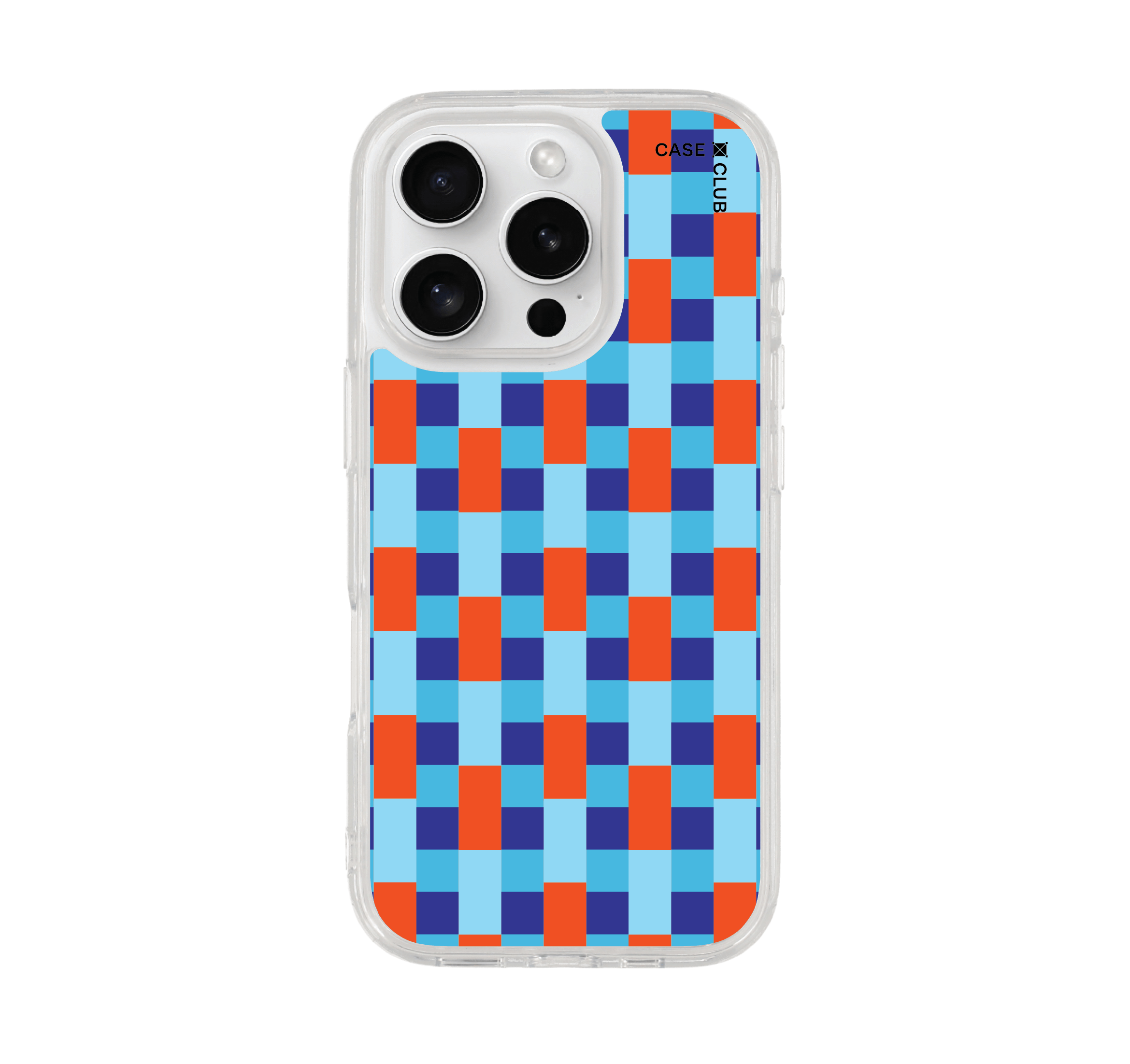 เคสใส iphone 16 pro กระเบื้องส้มน้ำเงิน