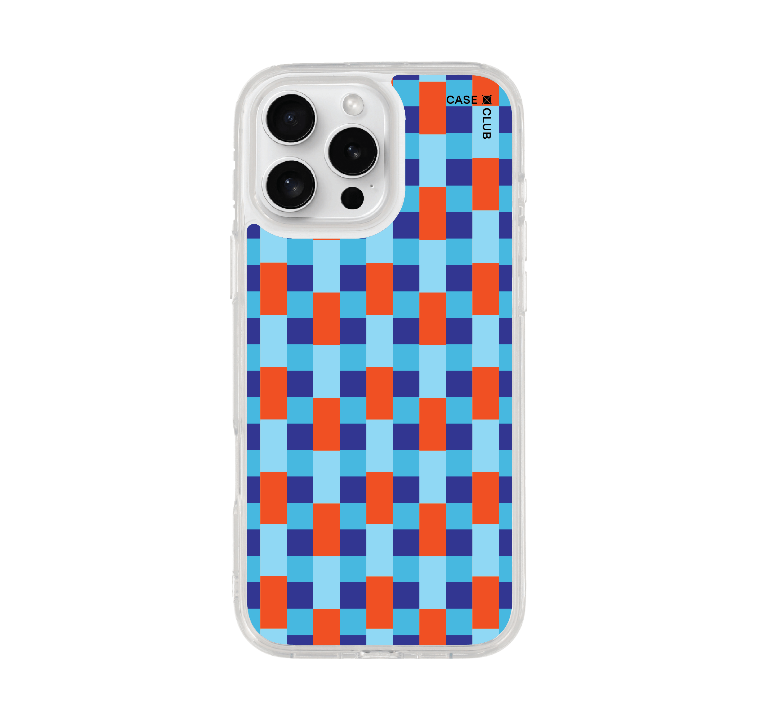 เคสใส iPhone 16 Pro Max กระเบื้องส้มน้ำเงิน