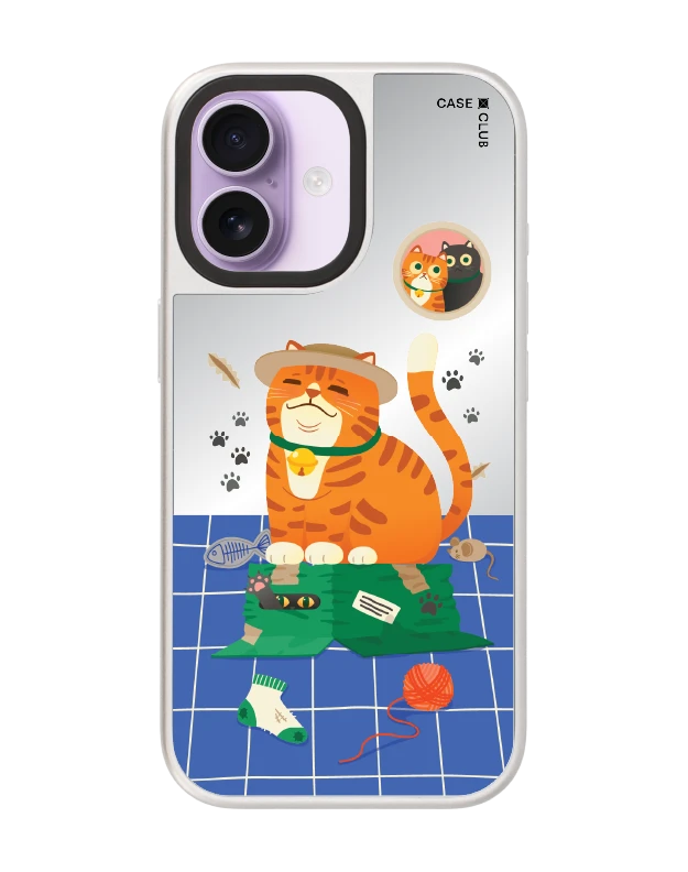 iphone 17 mirror silver magsafe orange cat on the box