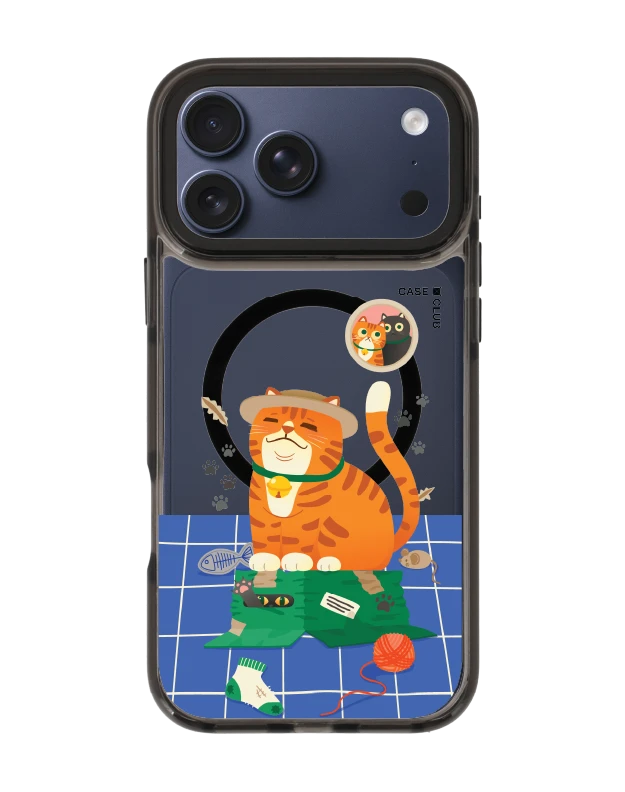 เคสใส iphone 17 pro max magsafe สีดำ แมวหมวกฟางนักผจญภัย