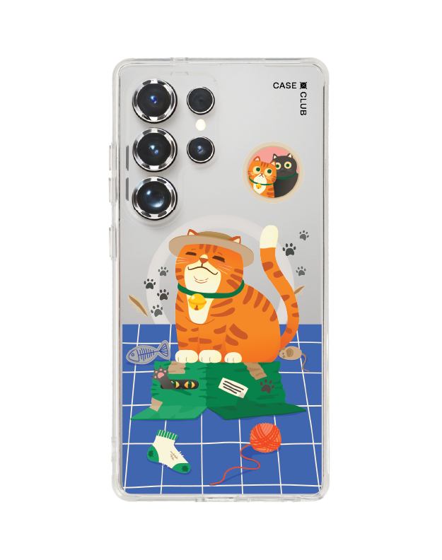 เคสใส samsung galaxy s25 ultra magsafe แมวส้มบนกล่อง
