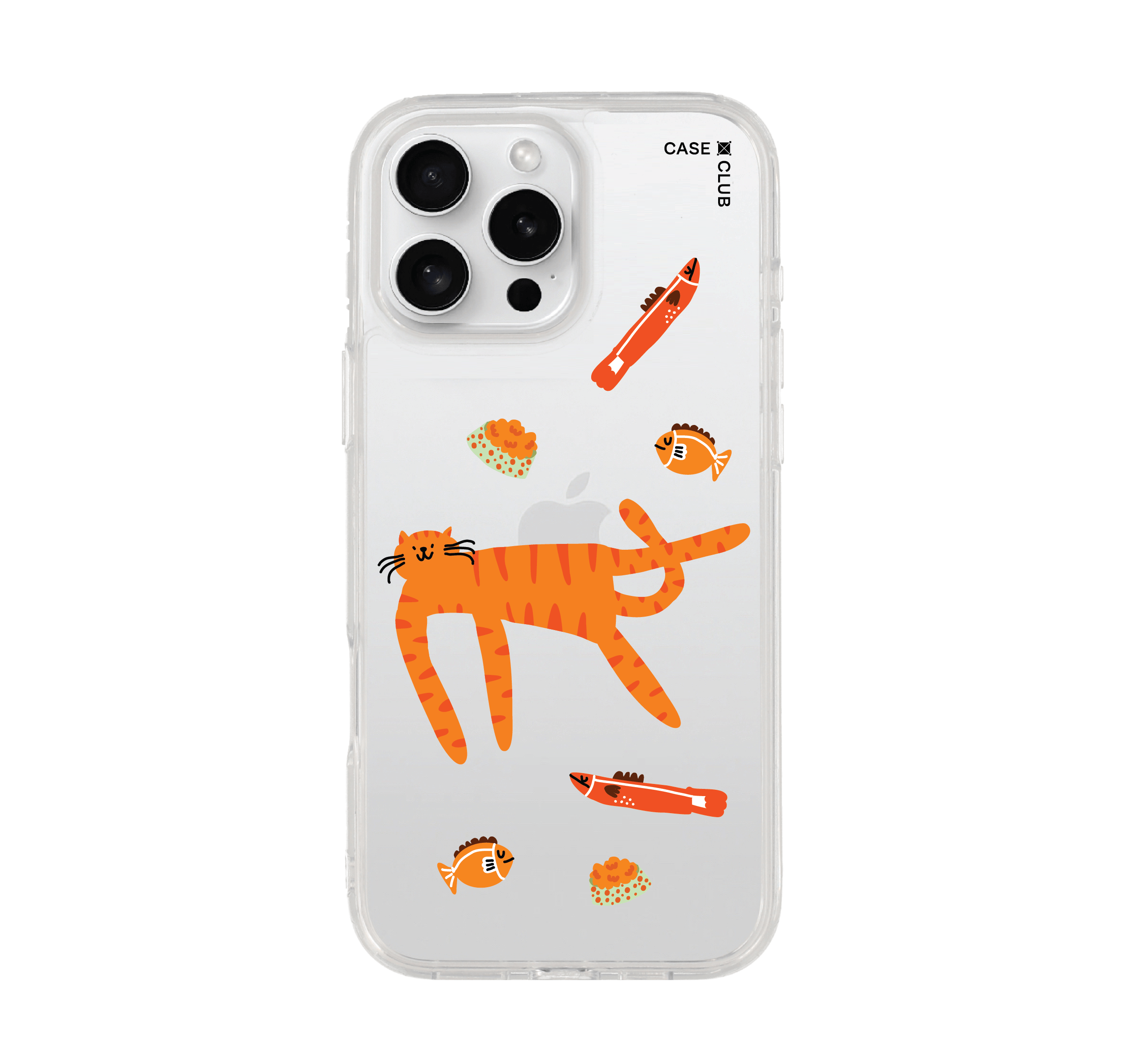 เคสใส iphone 16 pro max แมวส้มแพทเทิร์น