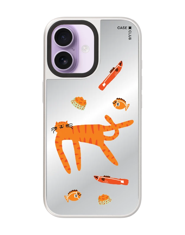 iphone 17 mirror silver magsafe orange cat pattern