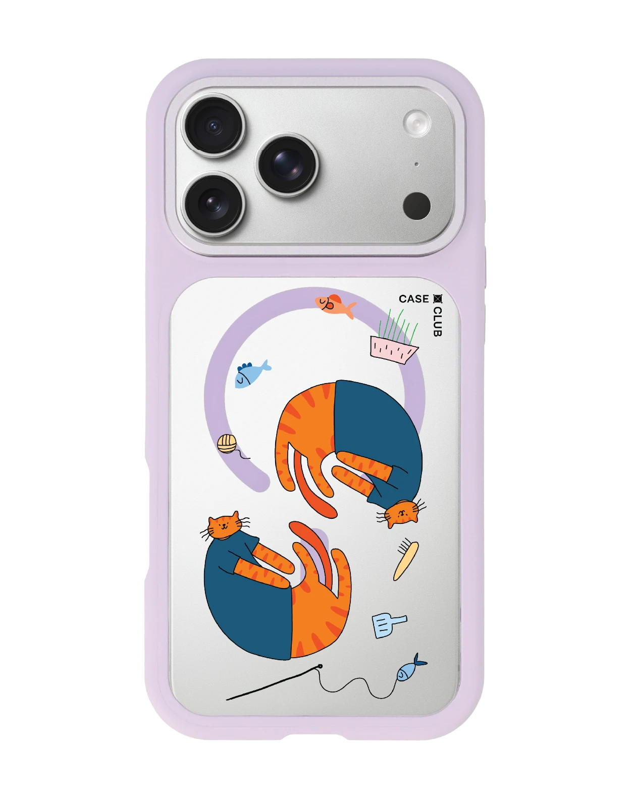 เคสเปลี่ยนฝาหลัง iphone 18 pro max magsafe สีม่วง แมวส้มน้ำเงินอินฟินิตี้