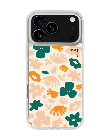 iphone 17 pro max clear magsafe orange flower pattern