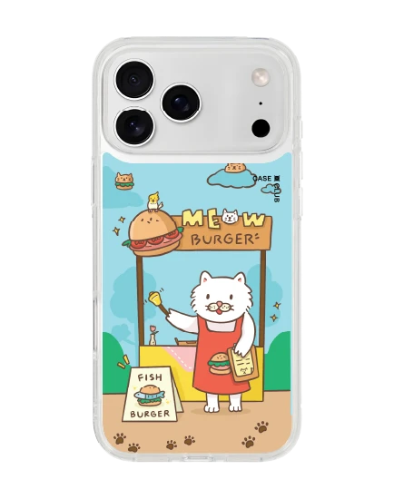 iphone 17 pro max clear persian cat meow burger