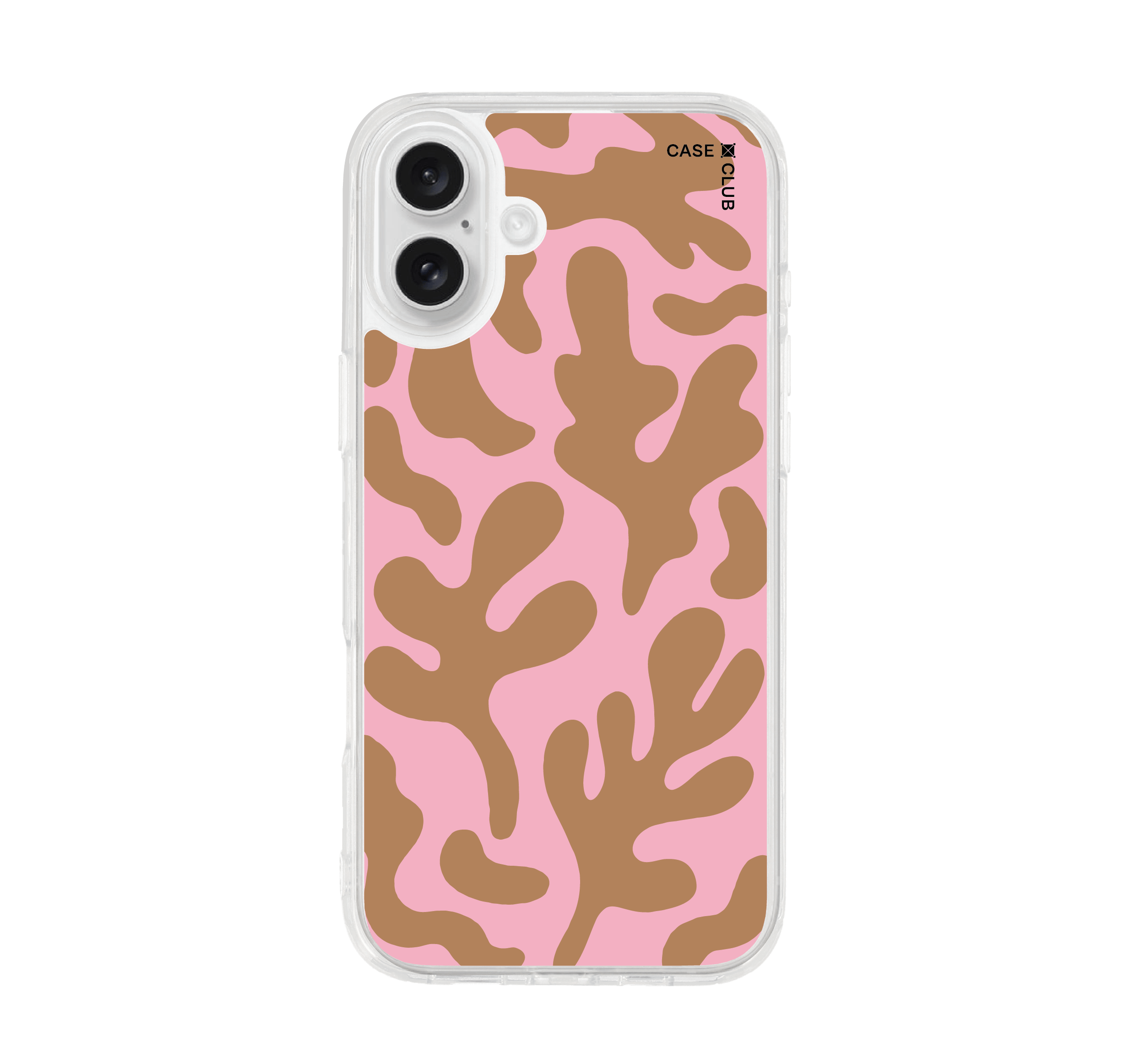 เคสใส iPhone 16 Plus ลายอิสระชมพูน้ำตาล