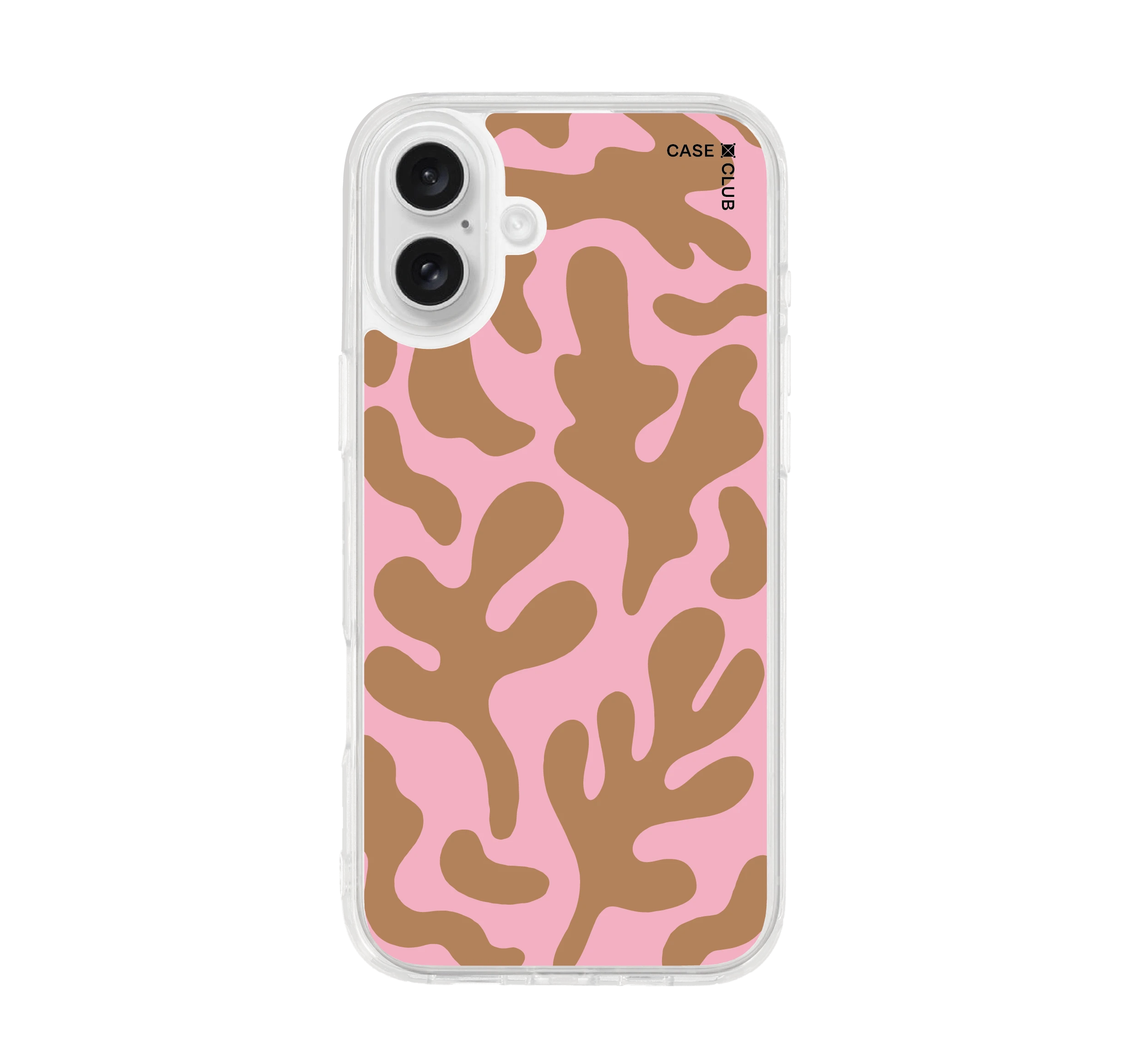เคสใส iphone 16 plus ปะการังสีชมพูน้ำตาล