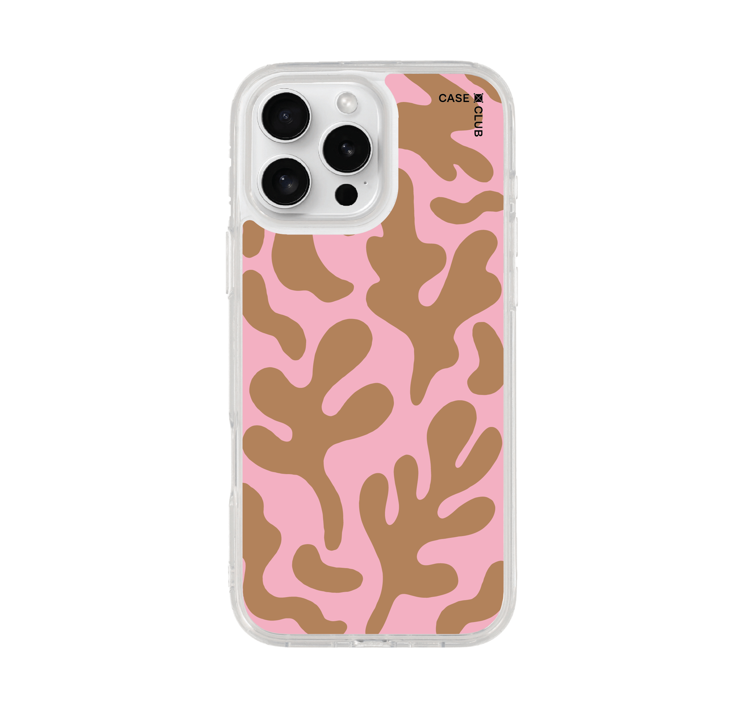 เคสใส iPhone 16 Pro Max ลายอิสระชมพูน้ำตาล