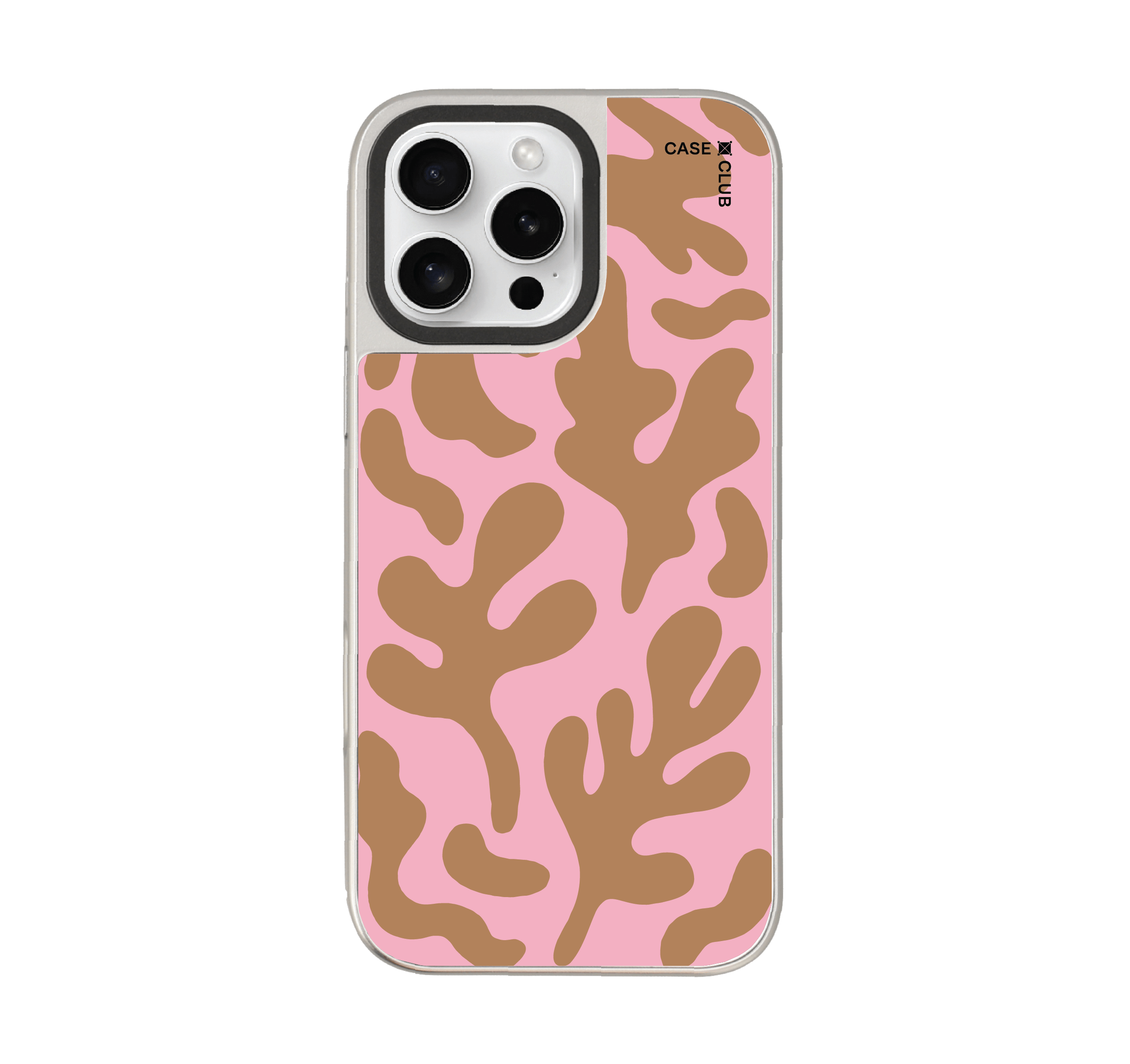 เคสกระจก iPhone 16 Pro Max MagSafe ลายอิสระชมพูน้ำตาล