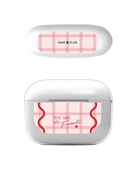 เคสใส airpods pro 2 ลายตารางสีชมพู