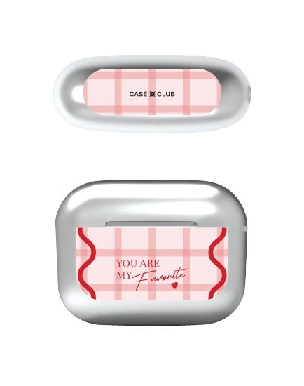 airpods pro 3 silver case pink checkered