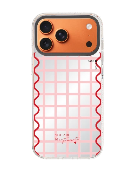 iphone 17 pro max clear mirror magsafe pink checkered