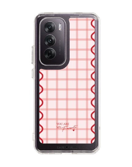 oppo reno 12 clear case pink checkered