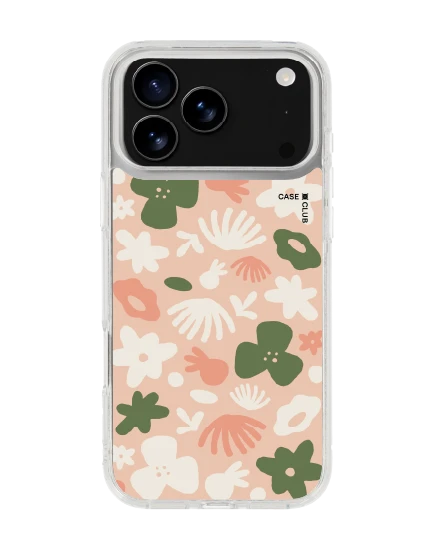 iphone 17 pro max clear magsafe pink flower pattern