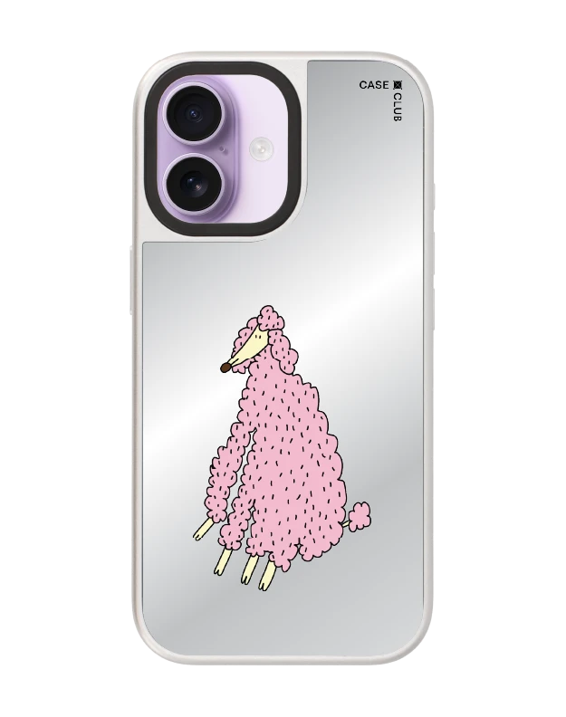 เคสกระจก iphone 17 magsafe น้องหมาพุดเดิ้ลสีชมพูสดใส