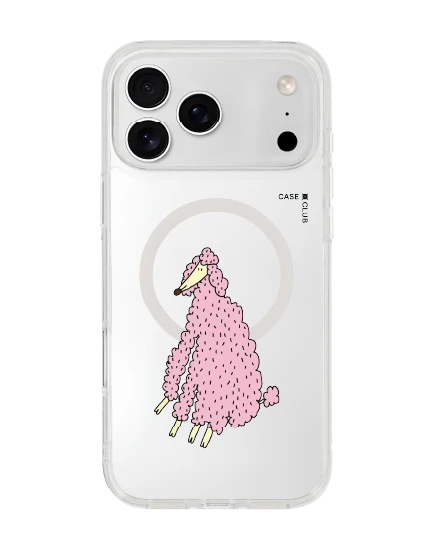 เคสใส iphone 17 pro max magsafe น้องหมาพุดเดิ้ลสีชมพูสดใส