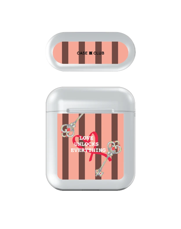 เคสใส airpods รุ่น 1/2 กุญแจหัวใจลายชมพู