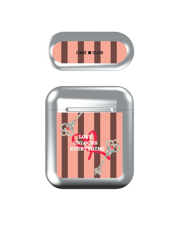 pink striped love key