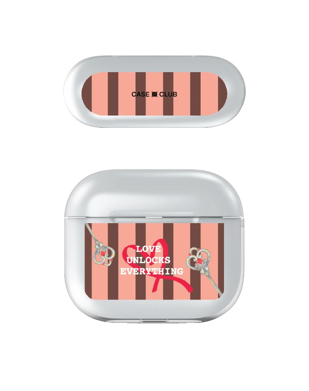 pink striped love key