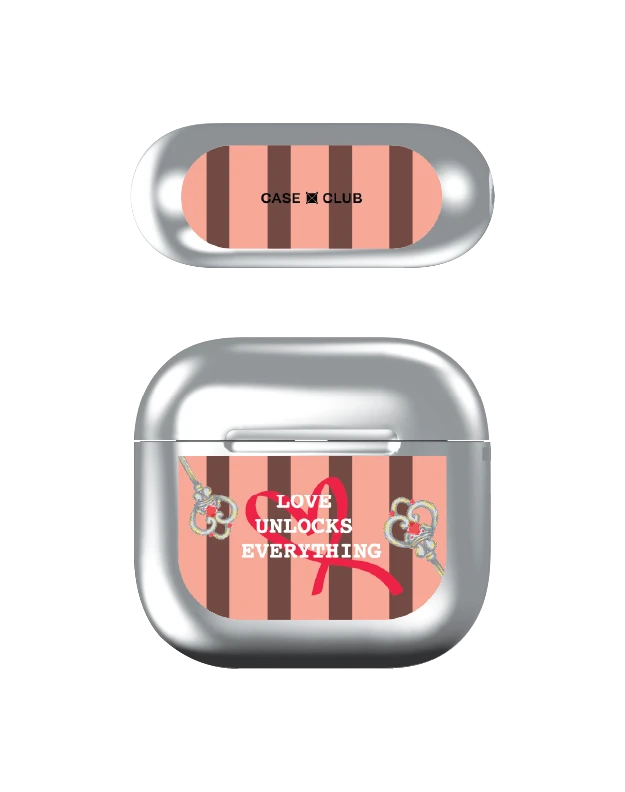 pink striped love key