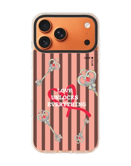 เคสใส iphone 17 pro max clear case magsafe shield กุญแจหัวใจลายชมพู