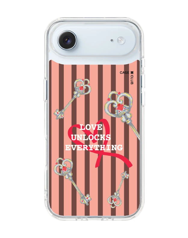 iphone air clear pink striped love key