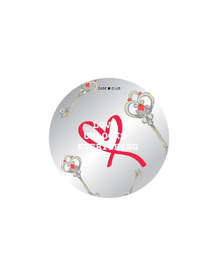 ป็อปกริปกระจก กุญแจหัวใจลายชมพู