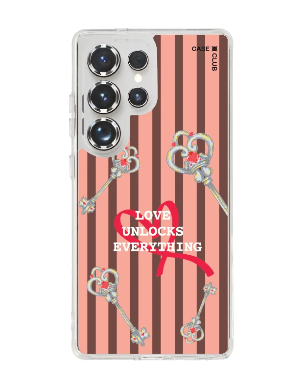 samsung galaxy s25 ultra clear magsafe pink striped love key