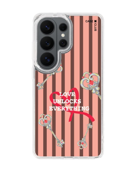 samsung galaxy s26 ultra clear magsafe pink striped love key