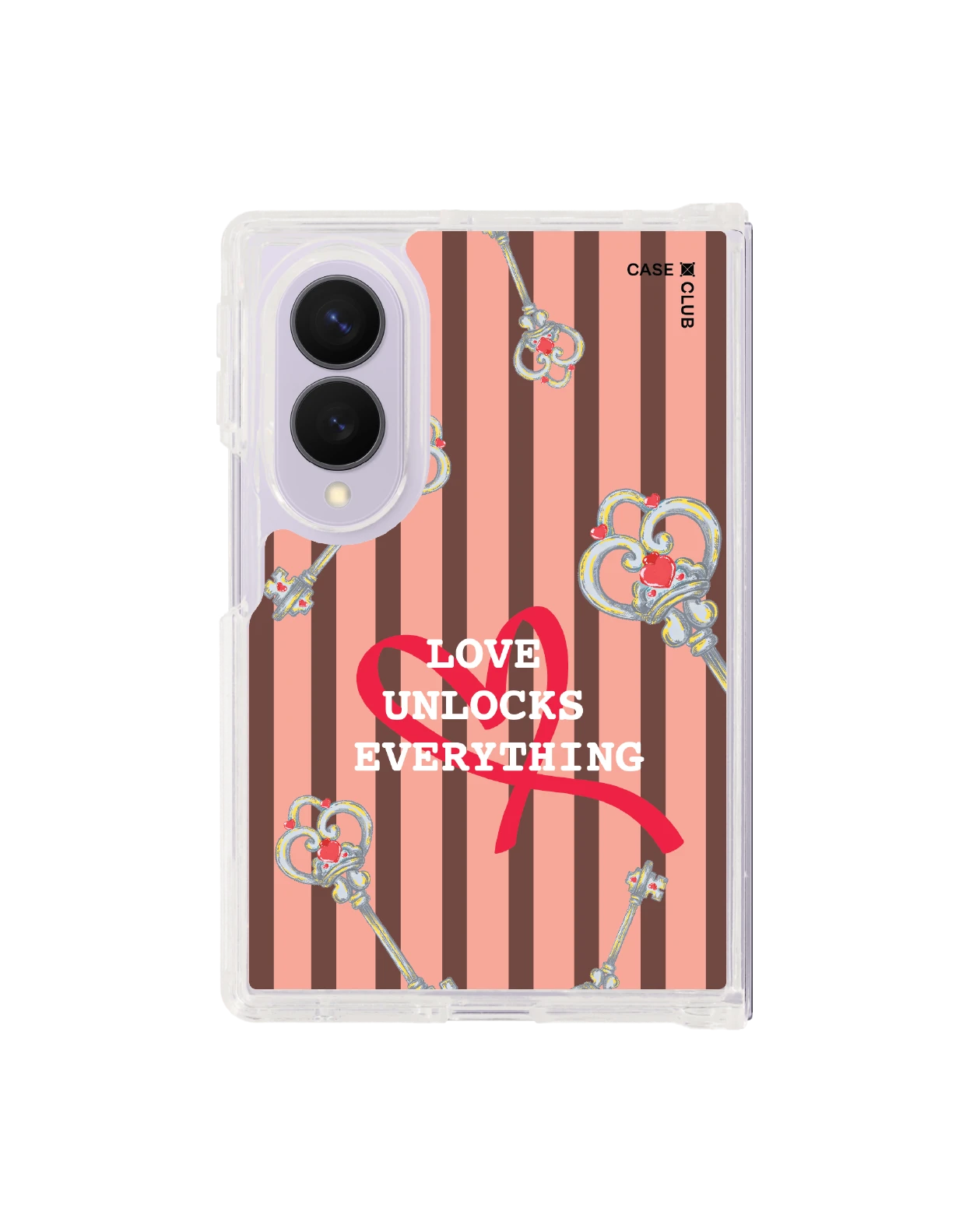 เคสใส samsung galaxy z fold 8 magsafe กุญแจหัวใจลายชมพู