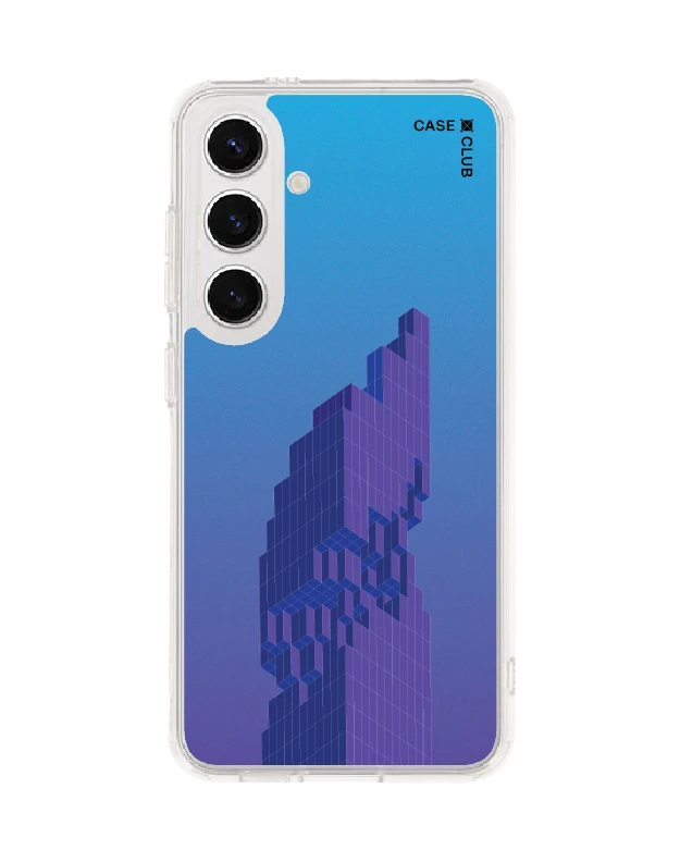 samsung galaxy s24 clear magsafe pixelated skyscraper