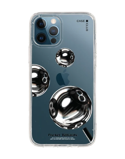 iphone 12/12 pro clear case pocket billiards