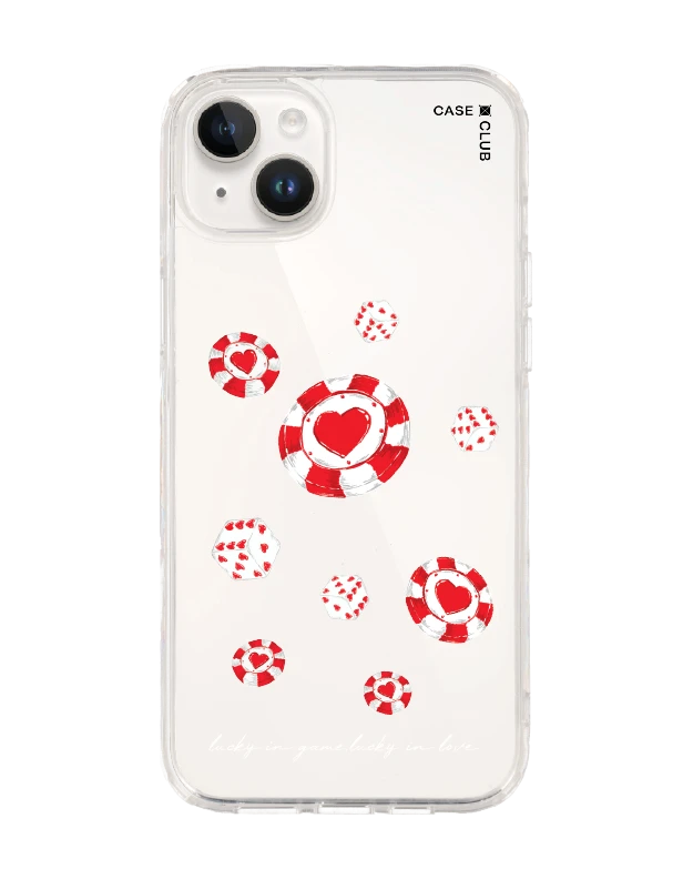 iphone 14 plus clear case poker love