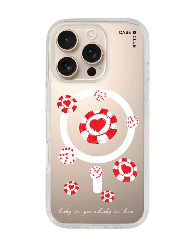 เคสใส iphone 16 pro magsafe ชิปโป๊กเกอร์รูปหัวใจ